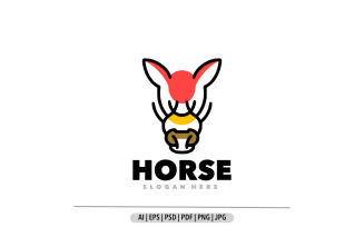Horse line symbol logo design illustration
