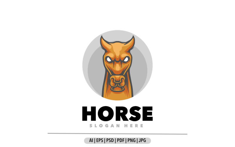 Horse mascot logo design illustration design template Logo Template