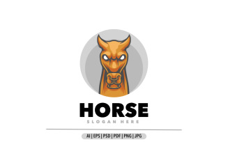 Horse mascot logo design illustration design template