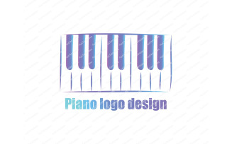 Piano logo design template