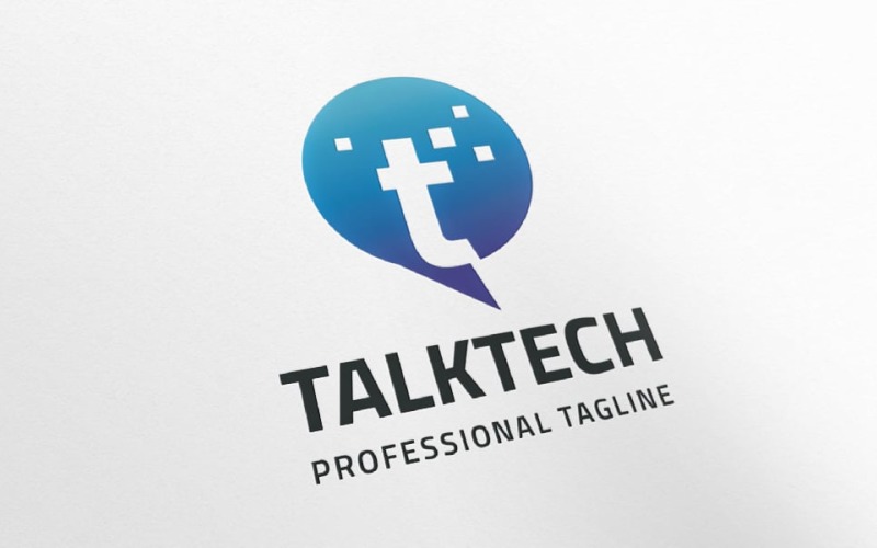 Talk Tech Letter T Pro Chat Logo Logo Template