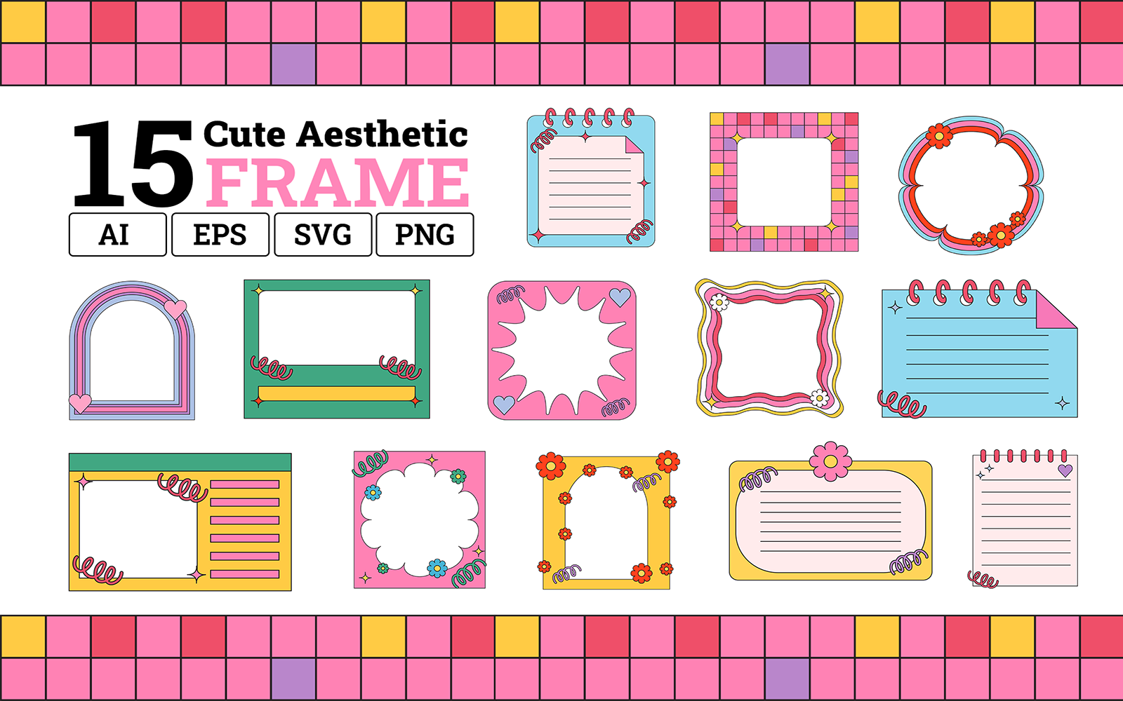 Cute Aesthetic Frame - Illustration