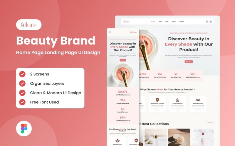 Allure - Beauty Brand Website Landing Page-1 UI Element