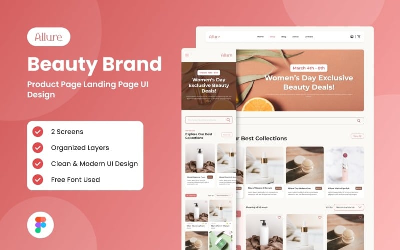 Allure - Beauty Brand Website Landing Page-2 UI Element