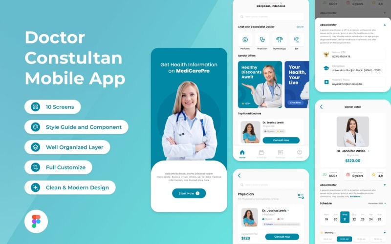 Doctor Consultant Mobile App UI Element