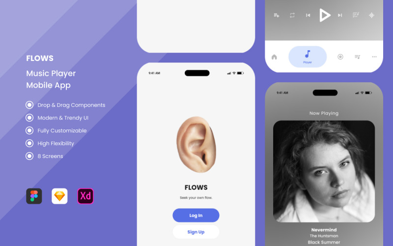 Flows - Music Player Mobile Apps UI Element
