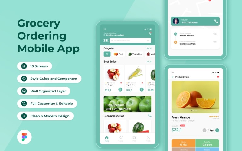 Grocery - Ordering Mobile App UI Element