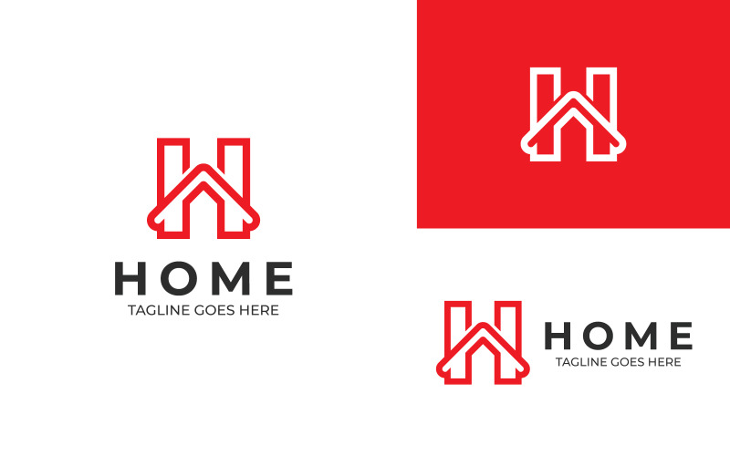 Letter H Home Logo Template Design