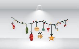 Lights Of Christmas Vector Illustration Template