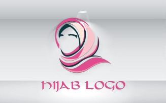 Muslim Women Hijab Logo Template Vector File