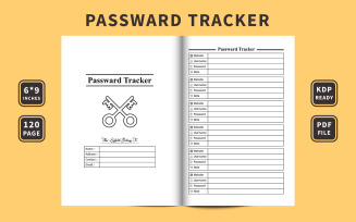 Password tracker diary interior vector