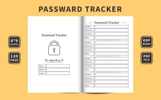 Password tracker notebook template design