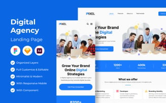 Pixel - Digital Agency Landing Page