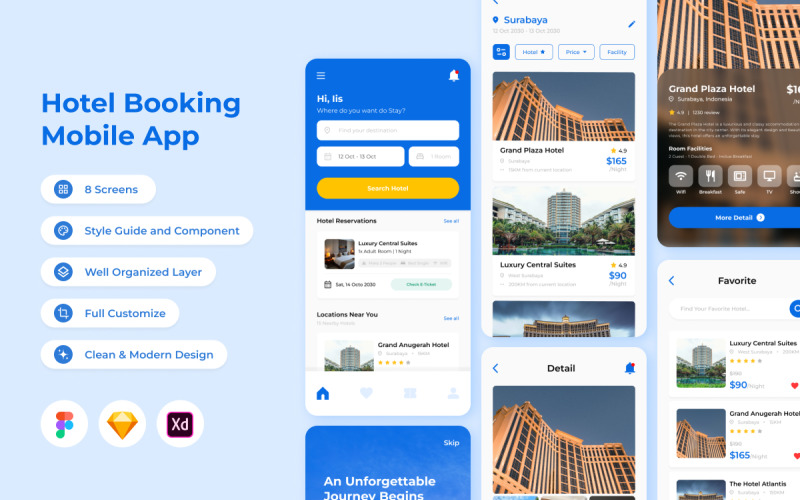 StayHub - Hotel Booking Mobile App UI Element