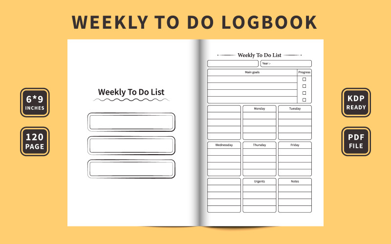 To do list log book interior template vector Planner