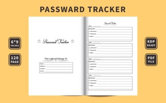Website password and information tracker logbook interior design