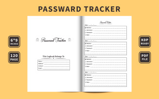 Website password and information tracker logbook interior vector