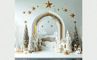 White Christmas Background Illustration Template High Quality