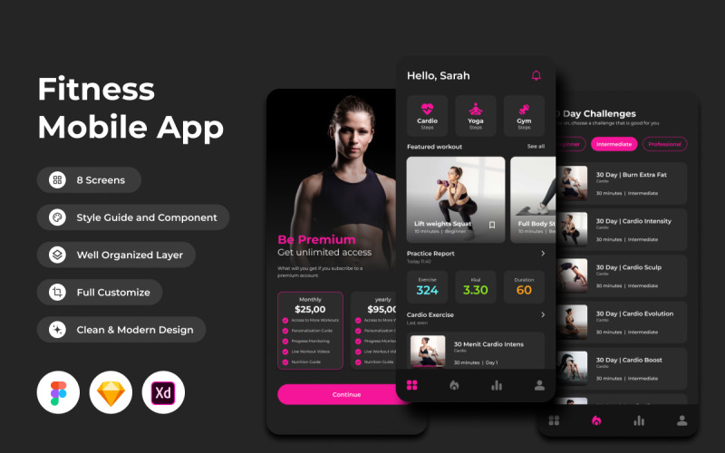 ZenithFit - Fitness Mobile App UI Element