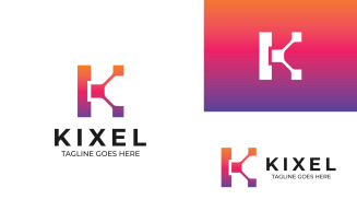 Letter K Tech Logo Template Design