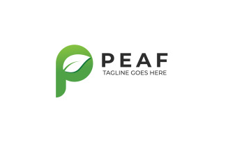 Letter P Leaf Logo Template Design