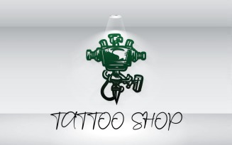 Tattoo Shop Logo Template Rotary Machine