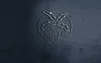 Tiki Bar Nightlife Logo Vector File