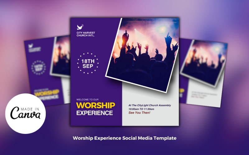 Worship Experience Church Flyer Template Social Media