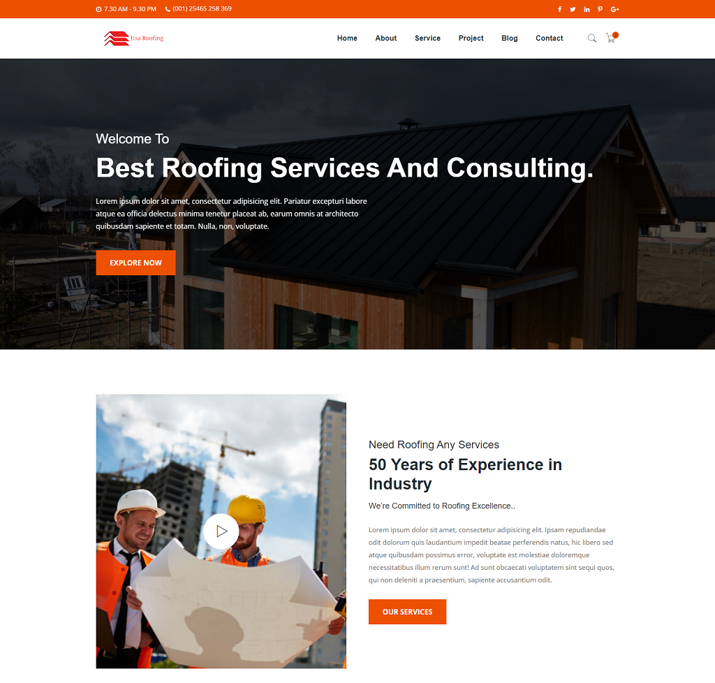 Usa Roof Repairing HTML Template