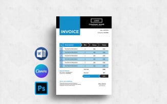 Clean Invoice Template. Canva, Word and Psd