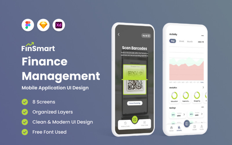 FinSmart - Finance Management Mobile App UI Element