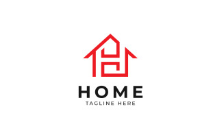 H Home Logo Template Design