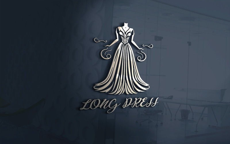 Long Dress Elegant Logo Vector File Logo Template