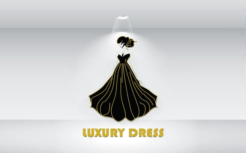 Luxury Dress Logo Vector File Logo Template