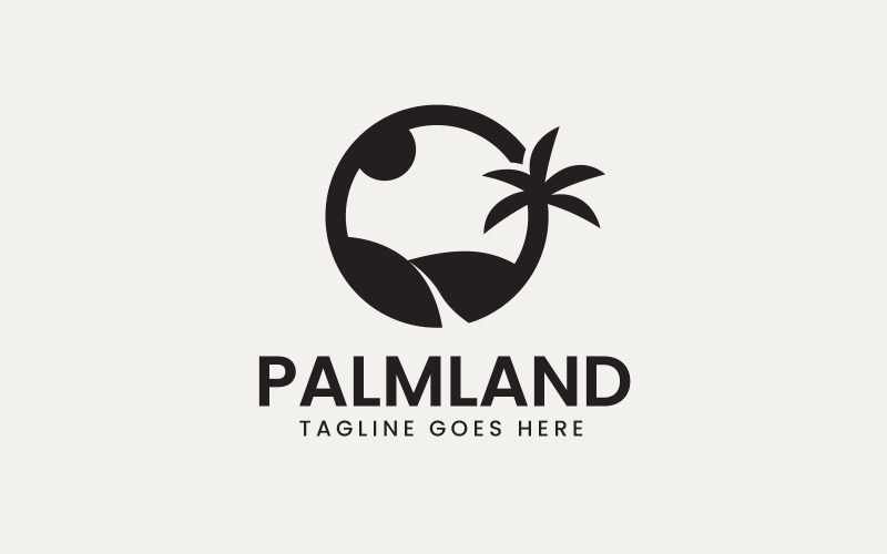 Palm tree landscape logo design template Logo Template