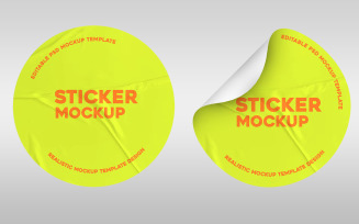 PSD Round Sticker Lable Mockup Template