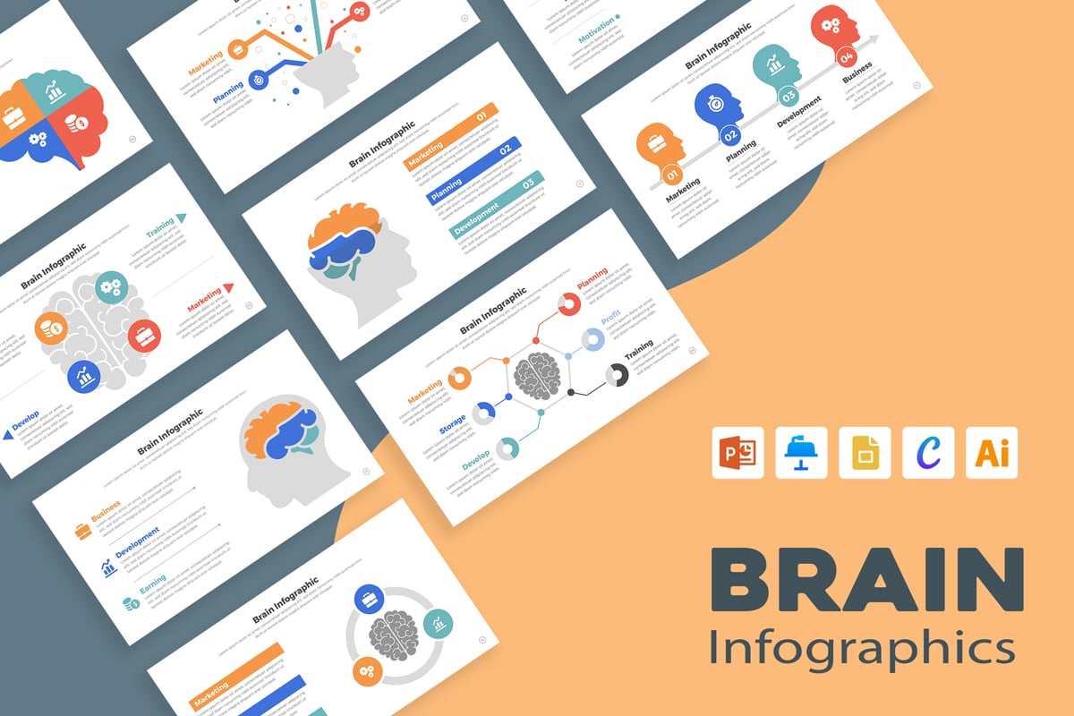 Template #373017 Brain Infographics Webdesign Template - Logo template Preview