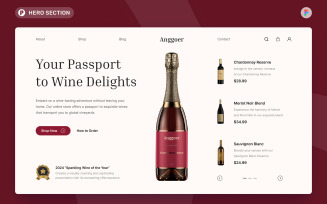 Anggoer - Wine Store Hero Section Figma Template