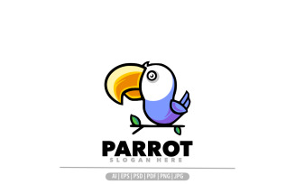 Baby parrot mascot cartoon logo mascot design illustration