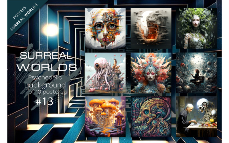 Bundle Surreal worlds 13. Psychedelic. Illustration