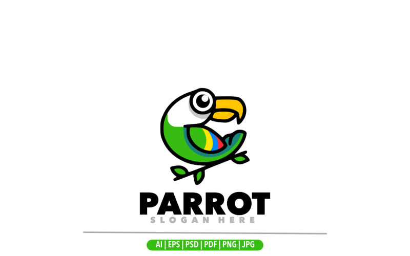 Parrot bird mascot logo cartoon logo design Logo Template