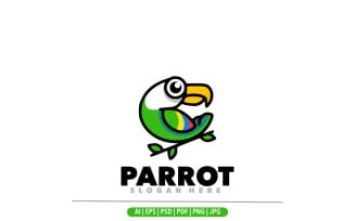 Parrot bird mascot logo cartoon logo design
