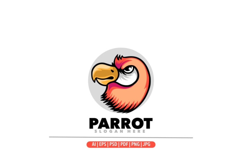Parrot head angry mascot logo design Logo Template