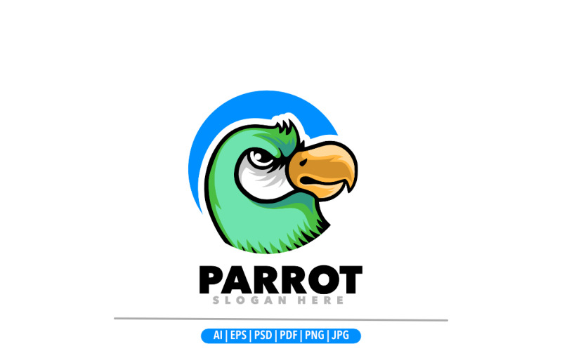 Parrot mascot logo design template design illustration Logo Template