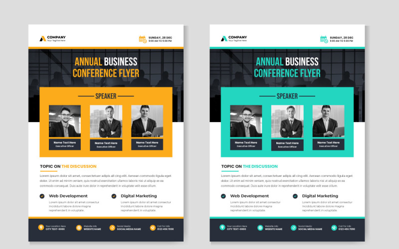 Business Conference Flyer Layout, Annual Conference a4 flyer template Corporate Identity