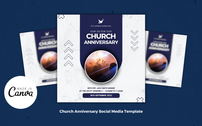 Church Anniversary Design Template Social Media