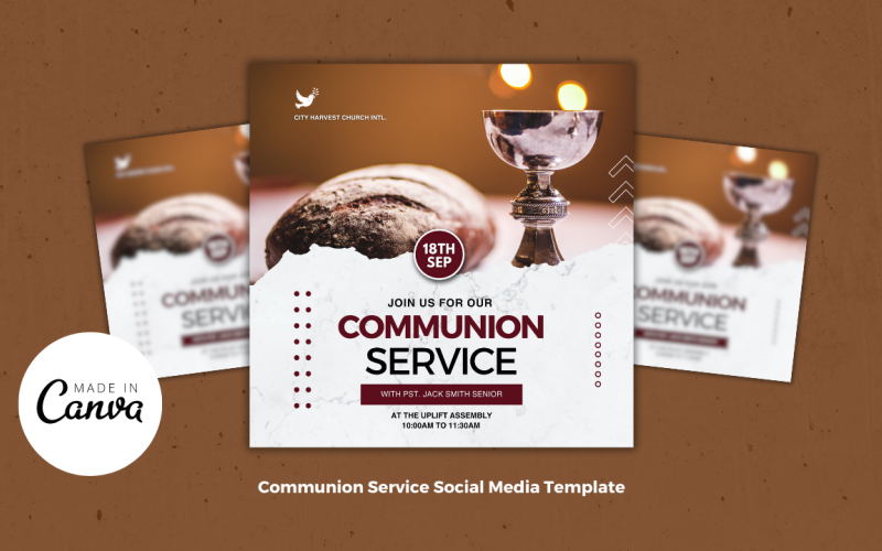 Communion Service Church Template Social Media