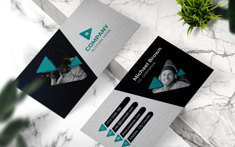 Company Business Card Layout Corporate Identity