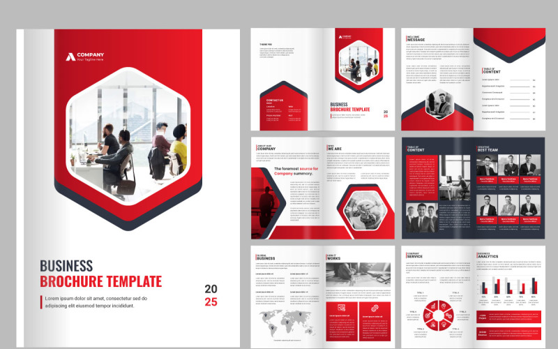 Corporate business brochure template, company profile brochure layout Magazine Template