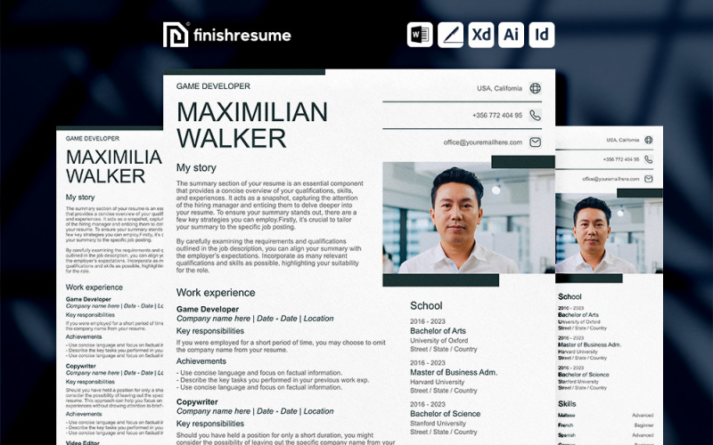 Game developer Resume Template | Finish Resume